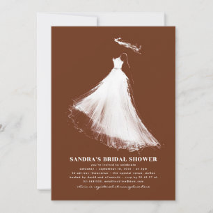 Invitation de douche nuptiale Terracotta Minimalis