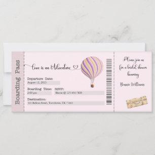 Invitation de douche nuptiale, Thème de voyage, Av