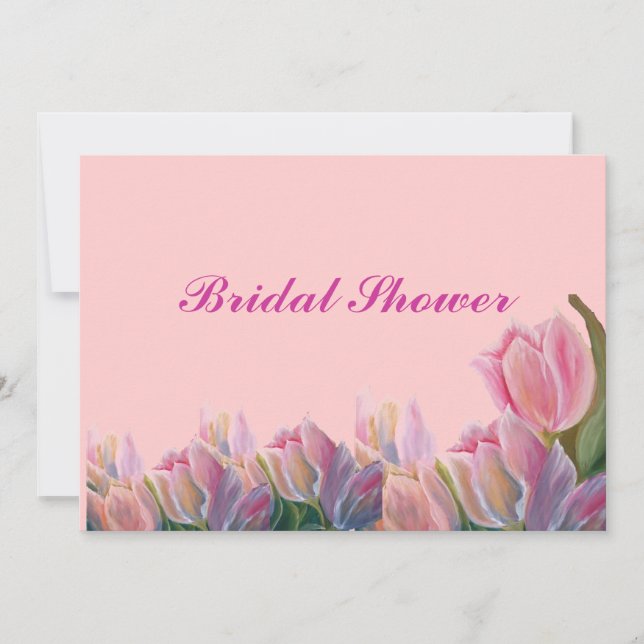 Invitation de douche nuptiale - TULIPS ROSE (Devant)