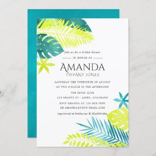 Invitation de douche nuptiale turquoise et citron