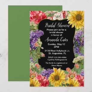 Invitation de douche nuptiale vintage Floral Garde