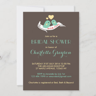 Invitation de douche nuptiale vintage Lovebirds
