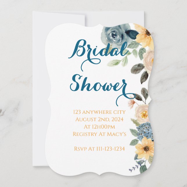 INVITATION DE DOUCHE PASTEL FLORALE (Devant)
