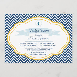 invitation de douche pour bébé chevron de la marin