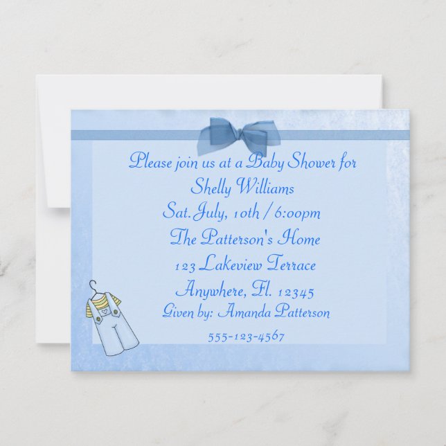 Invitation de douche pour bébé garçon (Devant)