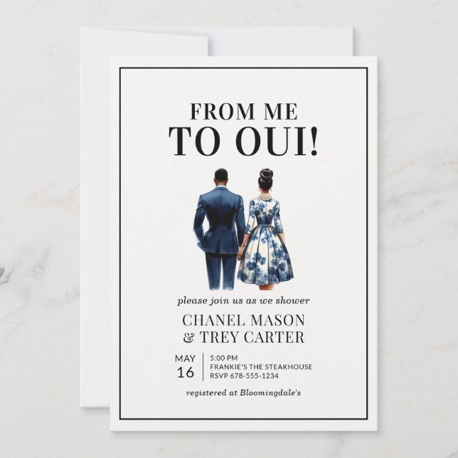 Invitation de douche pour couples afro-américains (Devant)