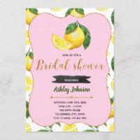 Invitation de douche rose de limonade