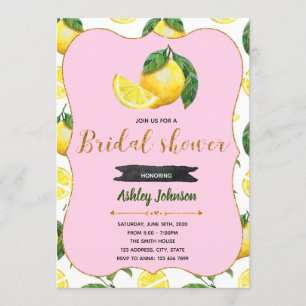 Invitation de douche rose de limonade