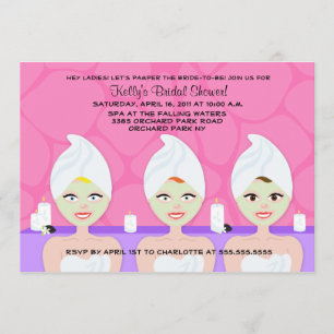 INVITATION DE DOUCHE spa BRIDAL rose / violet