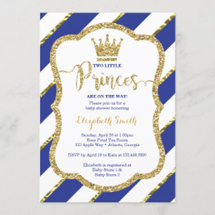 Invitation de douche Twin Little Princes, Parties