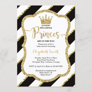 Invitation de douche Twin Little Princes, Parties