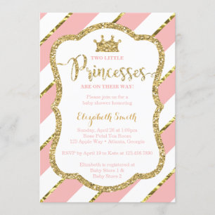 Invitation de douche Twin Little Princesses, Parti