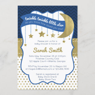 Invitation de douche Twinkle Little Star, Parties