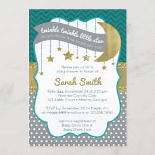 Invitation de douche Twinkle Little Star, Parties
