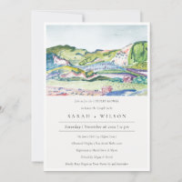 Invitation de douche Vivant Mountain Scape Blush C