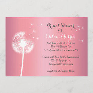 Invitation de douches nuptiales de Dandelion sur o