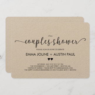 Invitation de douches nuptiales - Kraft