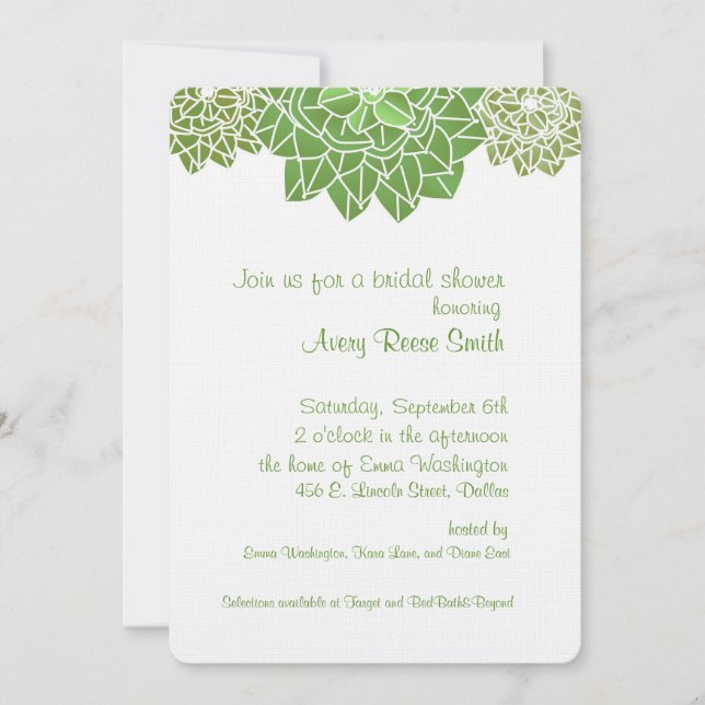 Invitation de douches nuptiales successives (Devant)
