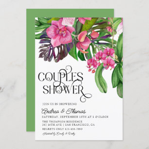 Invitation de douches pour couples tropicaux