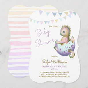 Invitation de dragon mignon pour une baby shower
