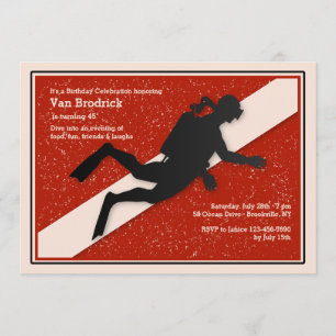 Invitation de drapeau de plongeur autonome