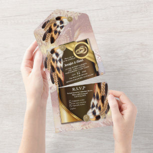 Invitation de Dream Catcher Feathers All in One We