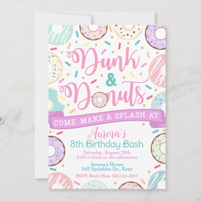 Invitation de Dunk et Donuts, invitation de Pool P (Devant)