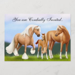 Invitation de faire-part de baby shower de chevaux