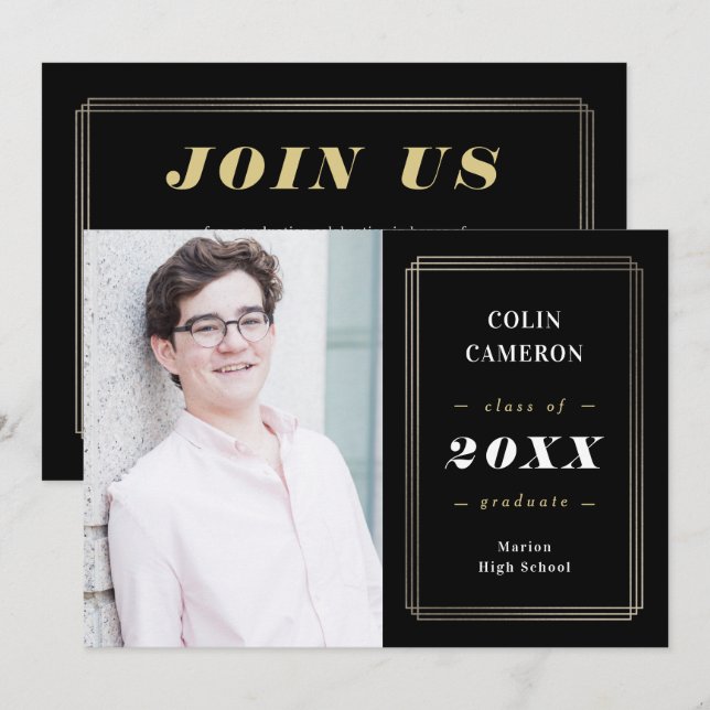 Invitation de Faire-part de graduation de la front (Devant / Derrière)