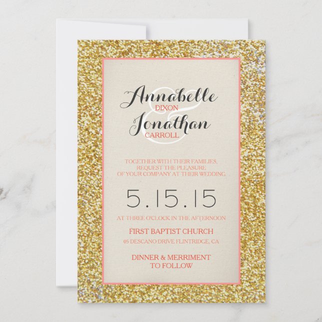 Invitation de Faire-part Mariage de la Parties sci (Devant)