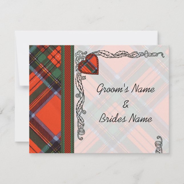 Invitation de Faire-part mariage Royal Stewart (Devant)