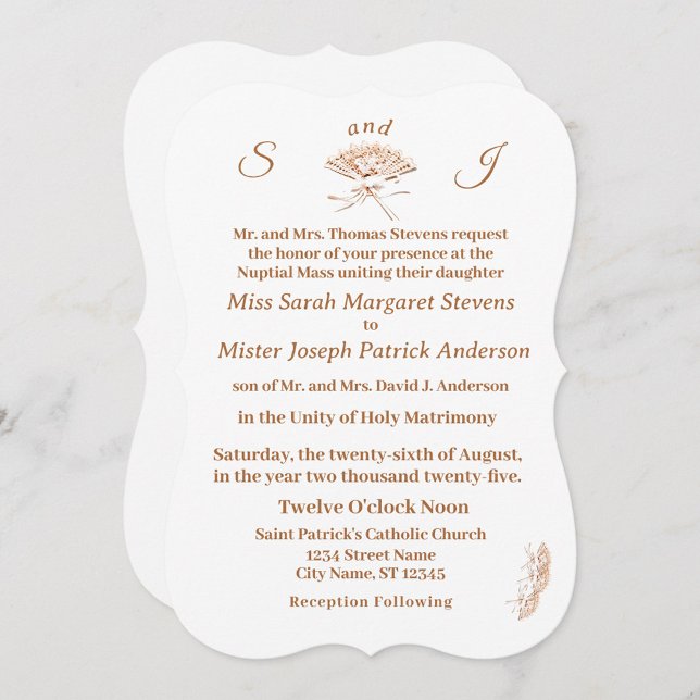 Invitation de fan victorien monogramme (Créateur téléchargé)