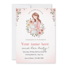 Invitation de femmes roses enceintes à baby shower