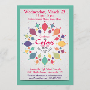 Invitation de festival de Holi