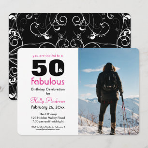 Invitation de fête "50 & Fabuleux" avec photo coul