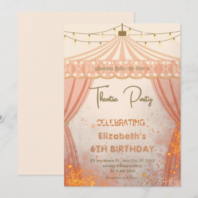 Invitation de fête à l'affiche du théâtre – Invita (Devant / Derrière)