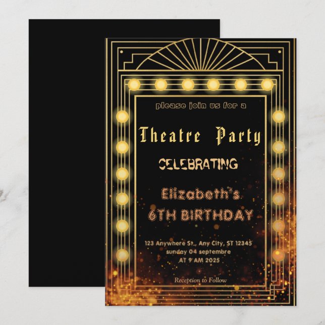 Invitation de fête à l'affiche du théâtre – Invita (Devant / Derrière)