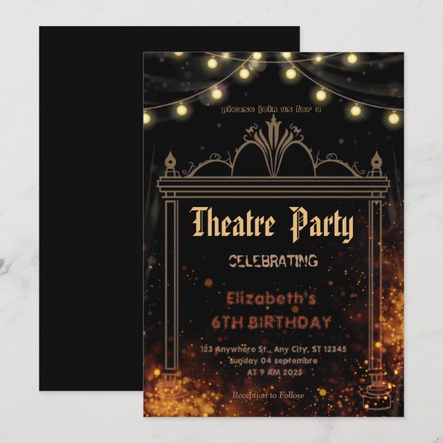 Invitation de fête à l'affiche du théâtre – Invita (Devant / Derrière)