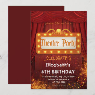 Invitation de fête à l'affiche du théâtre – Invita