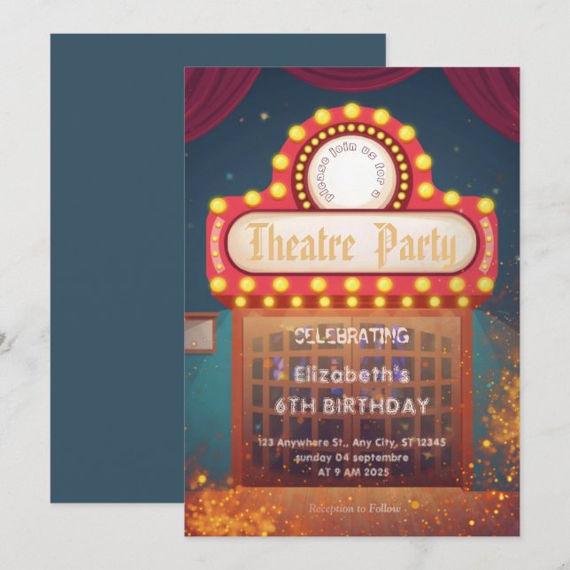 Invitation de fête à l'affiche du théâtre – Invita (Devant / Derrière)