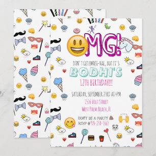 Invitation de fête à thème Emoji