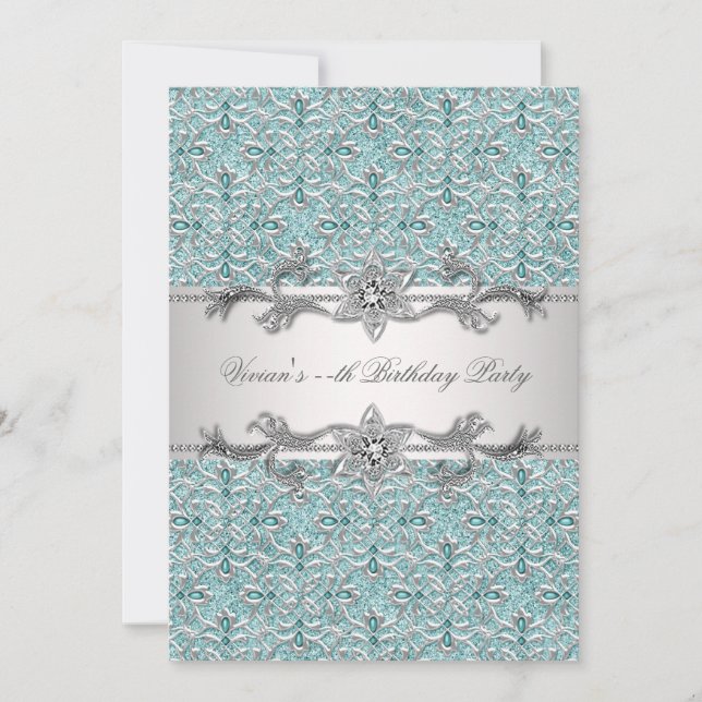 Invitation de fête à toutes occasions Diamants Arg (Devant)