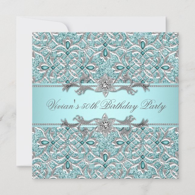 Invitation de fête à toutes occasions Diamants Arg (Devant)