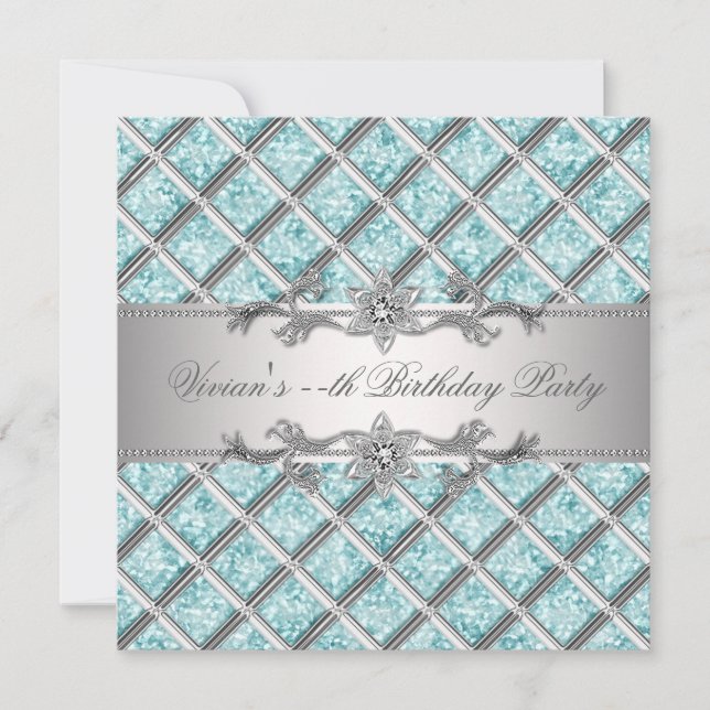 Invitation de fête à toutes occasions Diamants Arg (Devant)