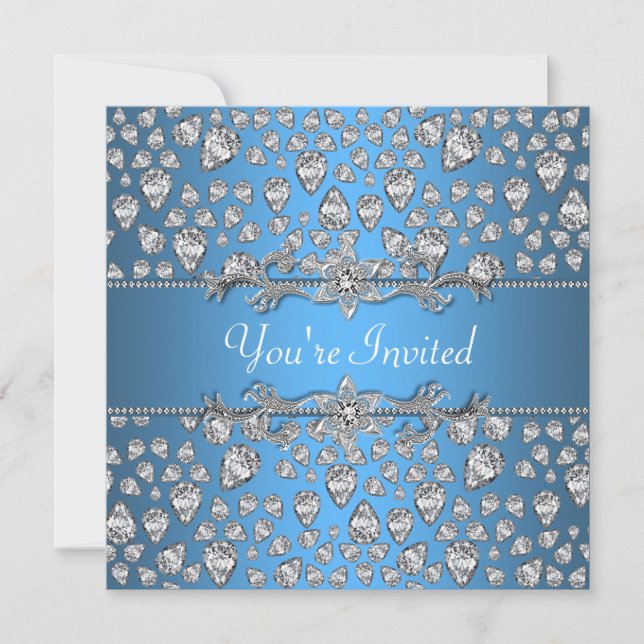 Invitation de fête à toutes occasions Diamants Arg (Devant)