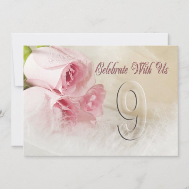 Invitation de fête anniversaire pour 9 ans (Devant)