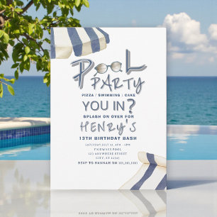 Invitation de fête au bord de la piscine à l'aquar