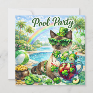 Invitation de fête au bord de la piscine pour la S