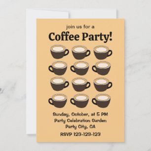 Invitation de fête au café à motif de tasse à café