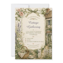 Invitation de fête au jardin de campagne à l'aquar
